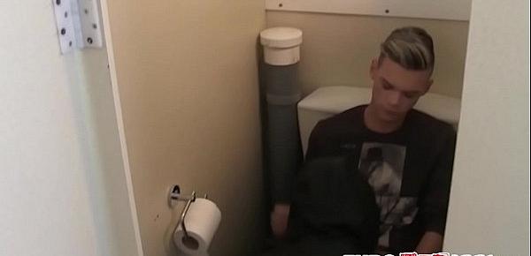  Young Euro twinks bareback in a coffee shop toilette